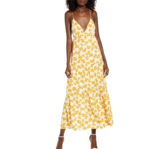 COPY - All In Favor Strappy Tiered Yellow Flower Maxi Dress Size XL NWT